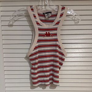 Zara x Kappa Red and Blue Striped Tank